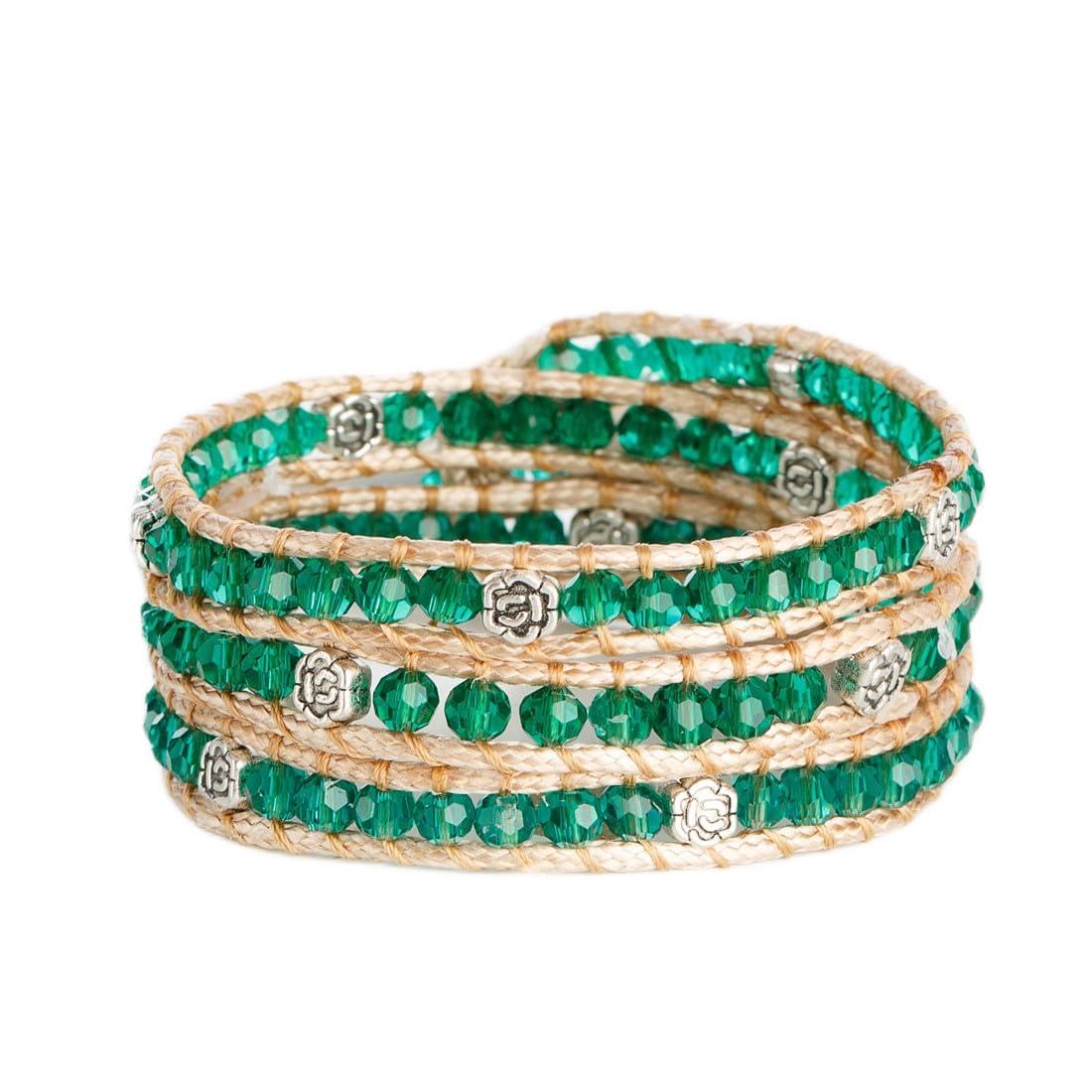 YGLINE Natural Stone Wrap Bracelet for Women Boho Bracelets Healing Crystal Beaded Bracelet Adjustable 3/5 Wraps Bracelet Handmade Birthday Gifts for Women