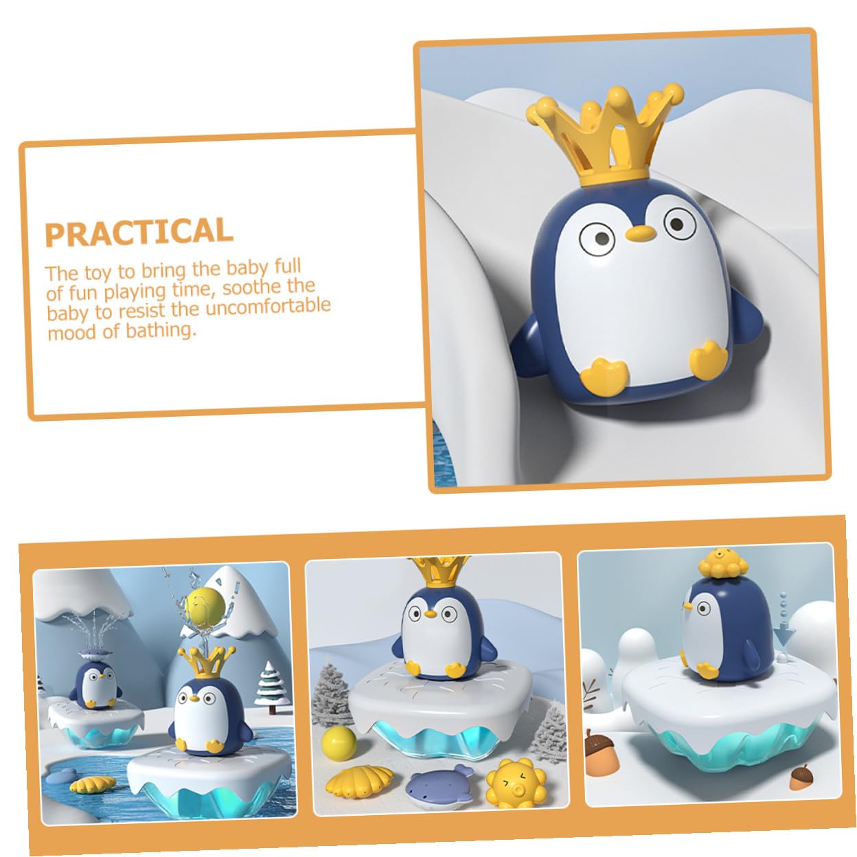 Hohopeti Juguete de Baño de Pingüino en Aerosol para Bebés, Tamaño Pequeño, Función de Rociador de Agua, Adecuado para Juego de Baño y Estimulación Sensorial en Niños Pequeños, 1 Unidad