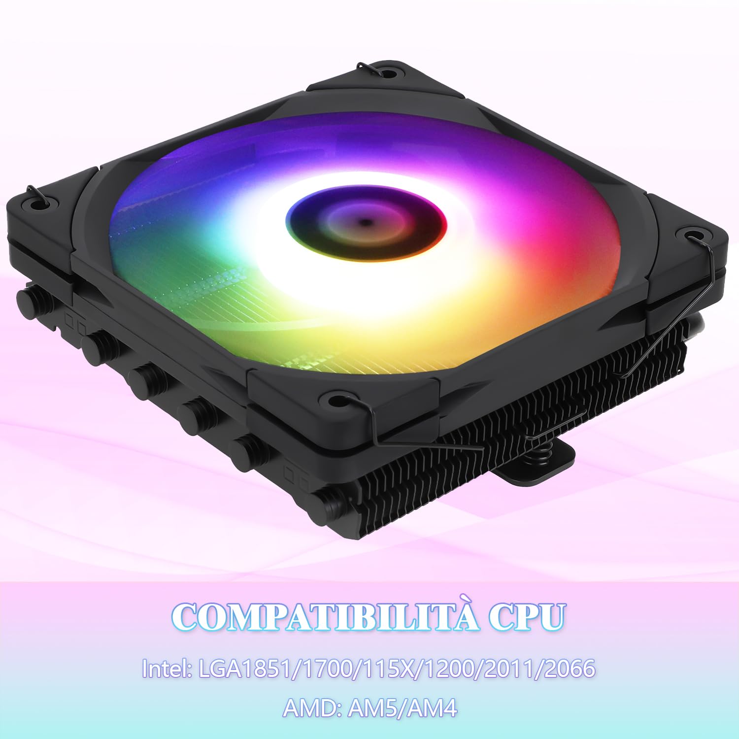 TR AXP120-X67 Black ARGB Refroidisseur d’air CPU à profil bas avec ventilateur PWM TL-C12015B-S de 120 mm,6 caloducs, hauteur de 67 mm,pour AMD AM4 AM5/Intel 1700/1150/1151/1155/1200/2011