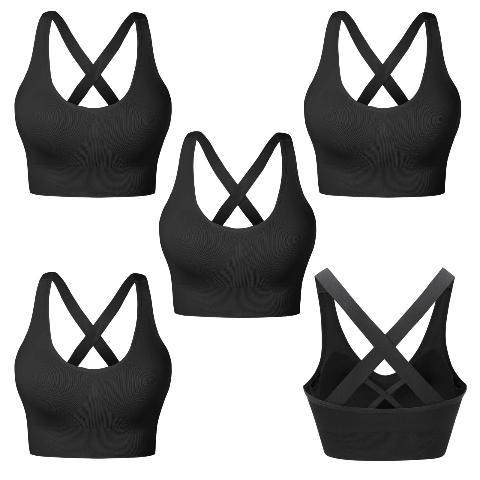 Sujetador deportivo para mujer, push up, sujetador deportivo sin aros, Crossback, sin costuras, fuerte sujeción, sujetador deportivo con acolchado extraíble para fitness, correr, yoga