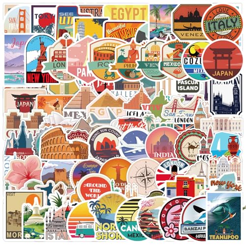 150Pcs World Travel Stickers Pack, Waterproof Vinyl...