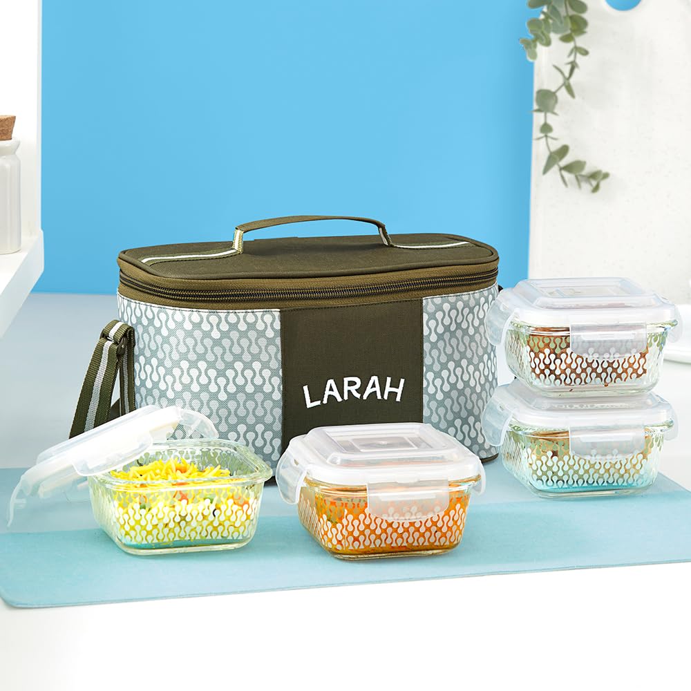 Larah Glass Lunchbox - Leakproof & Microwave Safe -10