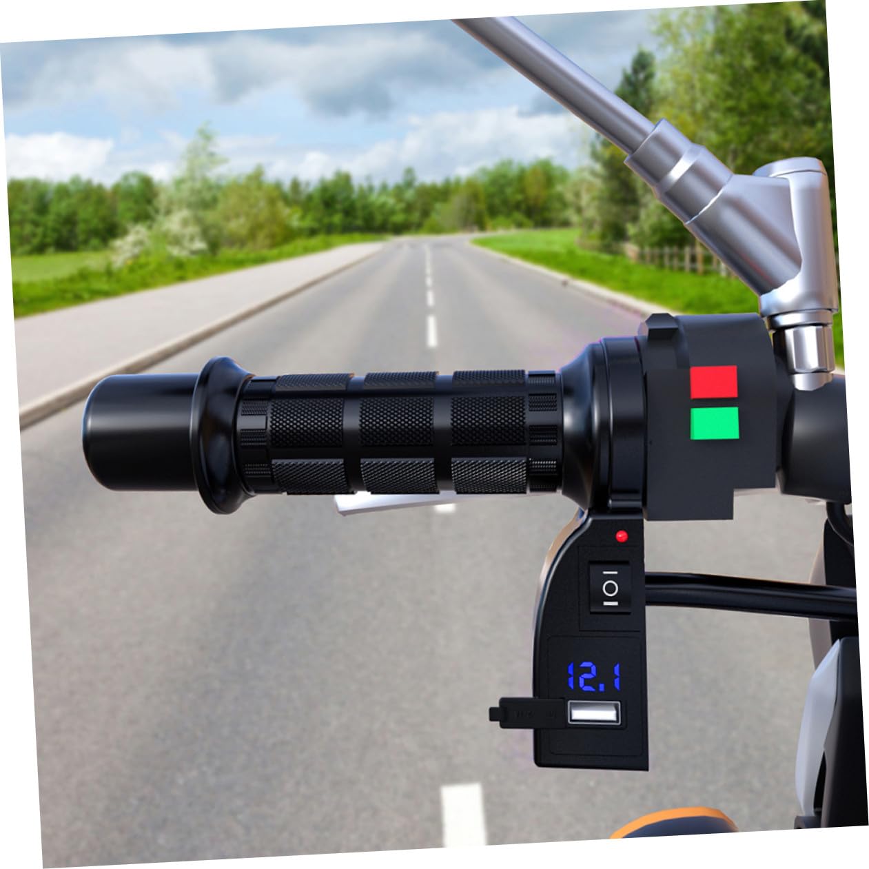 Ciieeo Cubiertas Calefactables Instalación y Calentamiento Rápido Pantalla Digital para Manillar de Motocicleta para Atv y Motos de Tres Ruedas