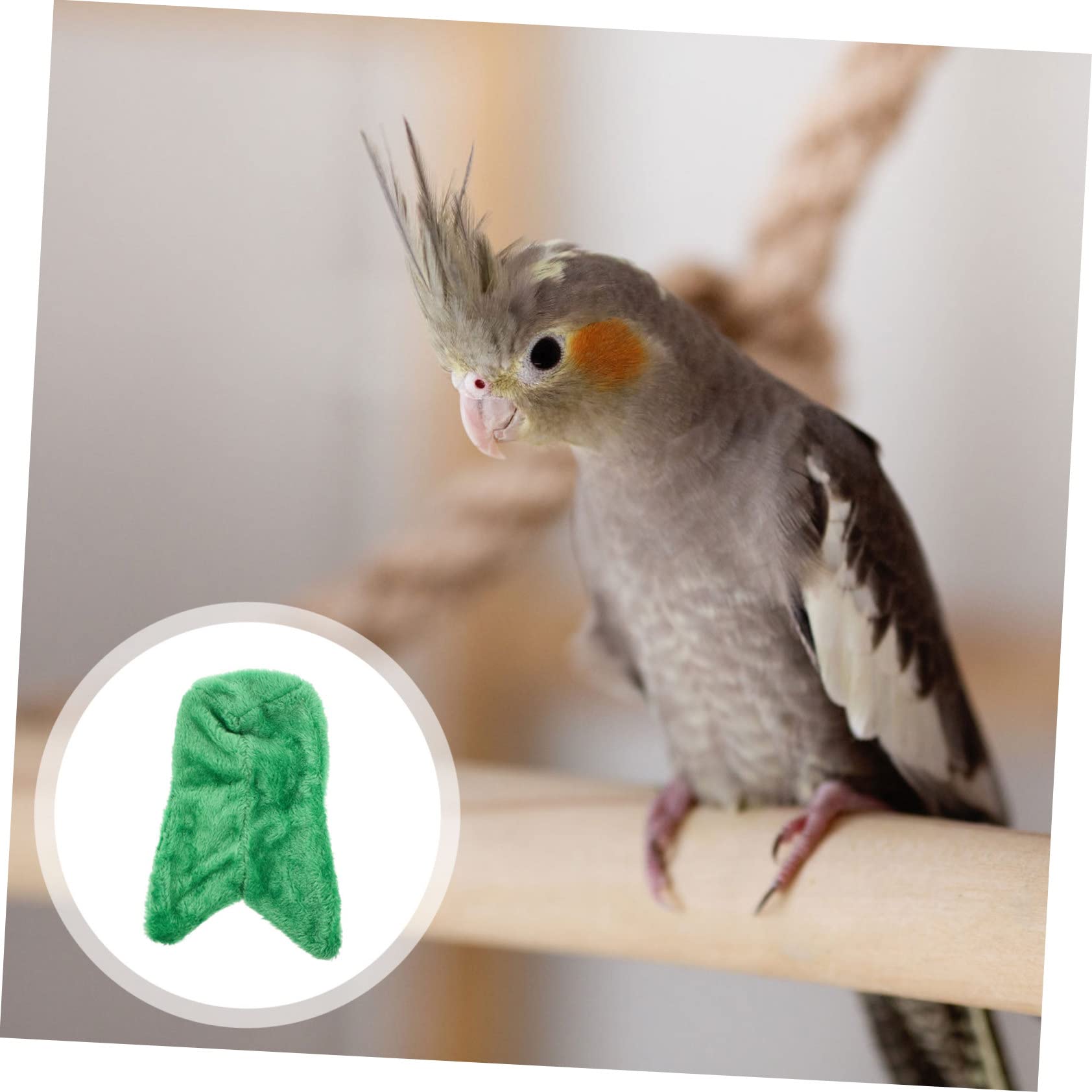 BESTonZON Hamac Douillet pour Oiseaux Nid Chaud Fleece pour Perroquets Accessoire de Cage à Oiseaux avec Base Renforcée Couleur Vert Prairie