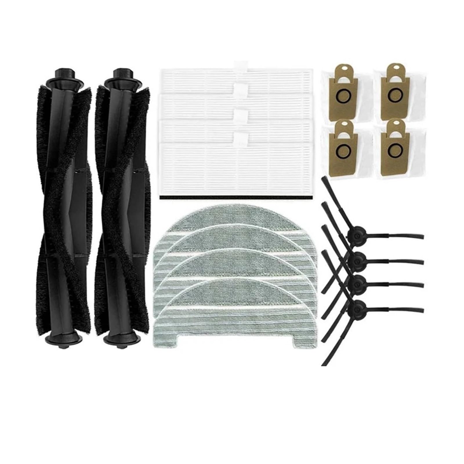 Cepillo lateral principal de repuesto para trapeador Hepa compatible con aspiradora robótica Ultenic T10, piezas de repuesto, bolsas de polvo (juego C)
