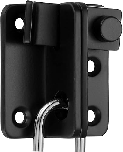 2 paquetes de pestillos abatibles, 2.36 x 2.12 pulgadas, acero inoxidable negro grueso, resistente, cerrojo para puerta de granero, cerradura de