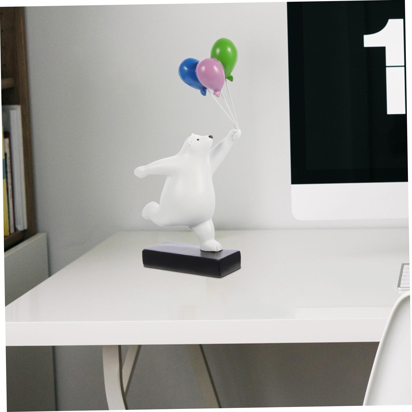 Operitacx Scultura Orso in Resina a Forma di Orso Palloncino per Decorazione da Tavolo e Ornamento per Casa Ufficio Stile Cartone Animato Vivace