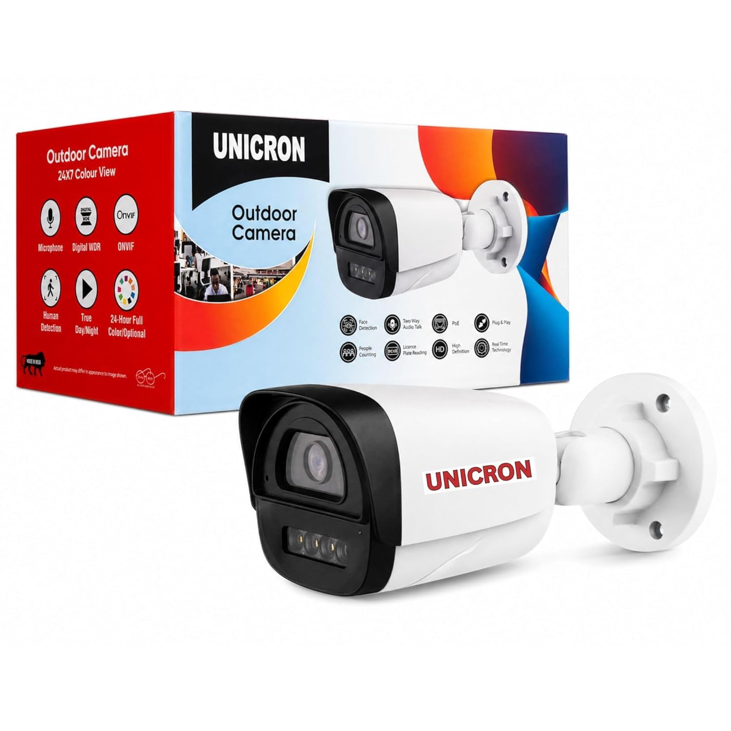UNICRON CCTV Bullet Outdoor Security Camera | 24x7 Color View | HD CCTV Camera with Human Detection, Built-in Microphone, Digital WDR, ONVIF Support | Two-Way Audio, Color Night Vision | Weatherproof-image-16