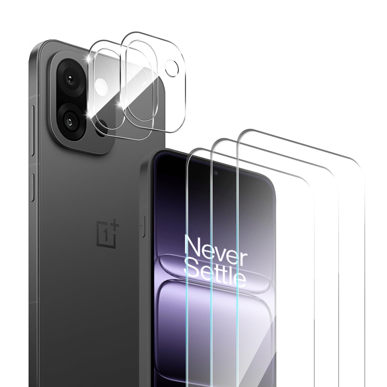 Photo 1 of [3+2 Pack] Oneplus 13T/13S Screen Protector + Camera Lens Protector, 9H Tempered Glass, Anti Scratch, Easy Installation, Bubble Free, HD Screen Protector for Oneplus 13T/13S