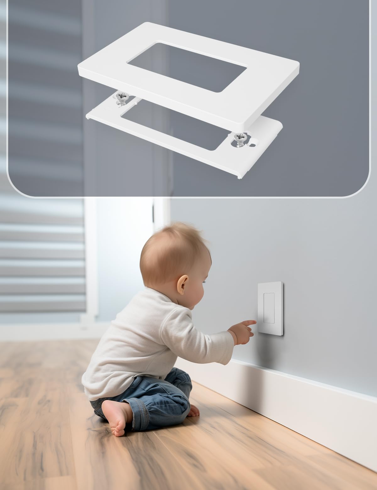 Screwless Wall Plates - Matte White 10 Pack -5 Screwless Wall Plates - Matte White 10 Pack -5