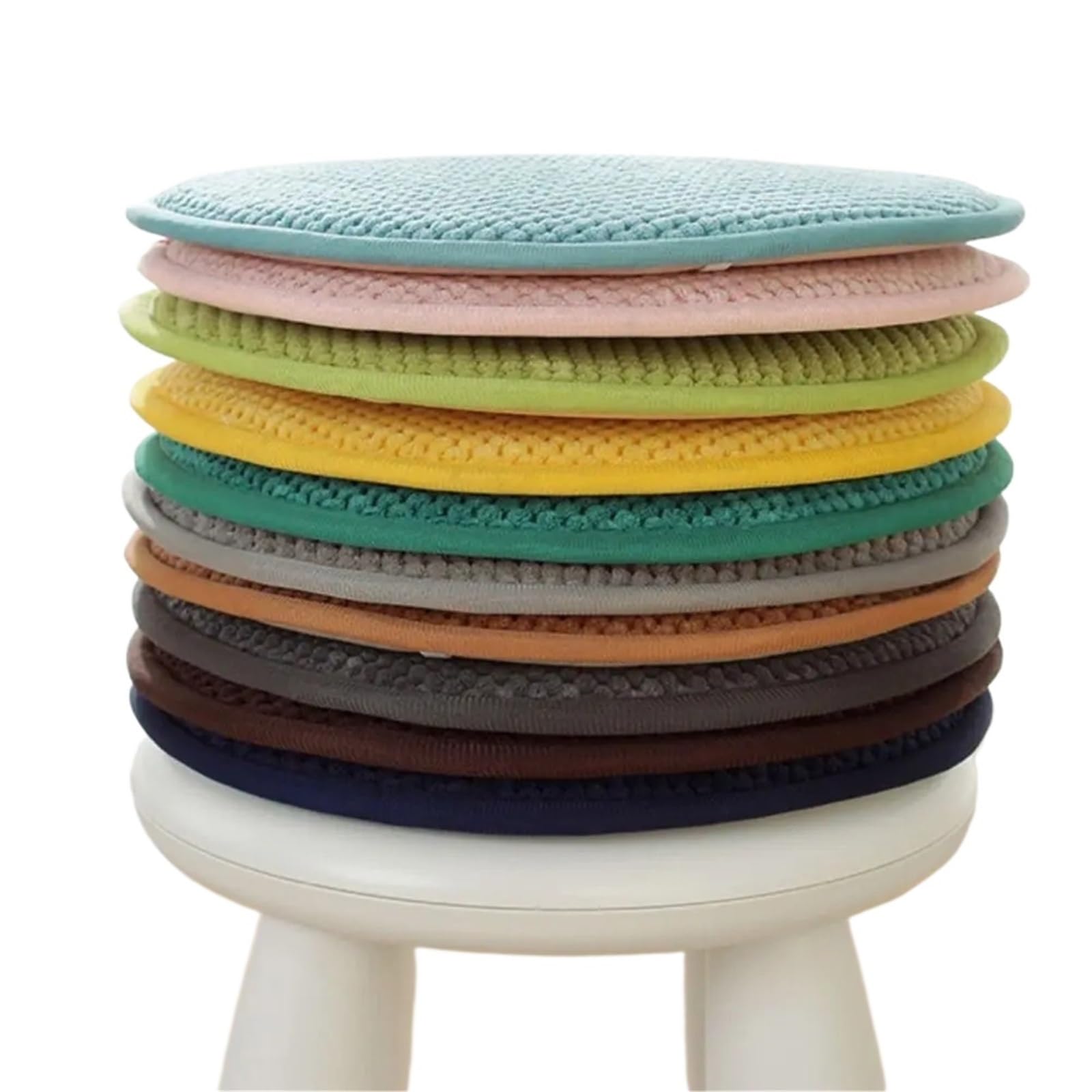 Gwyzax Stool Cushions 3pcs Comfortable Sponge Seat Pad Soft Warm Round Cushion Solid Color Thicker Chair(Blue-35cm)