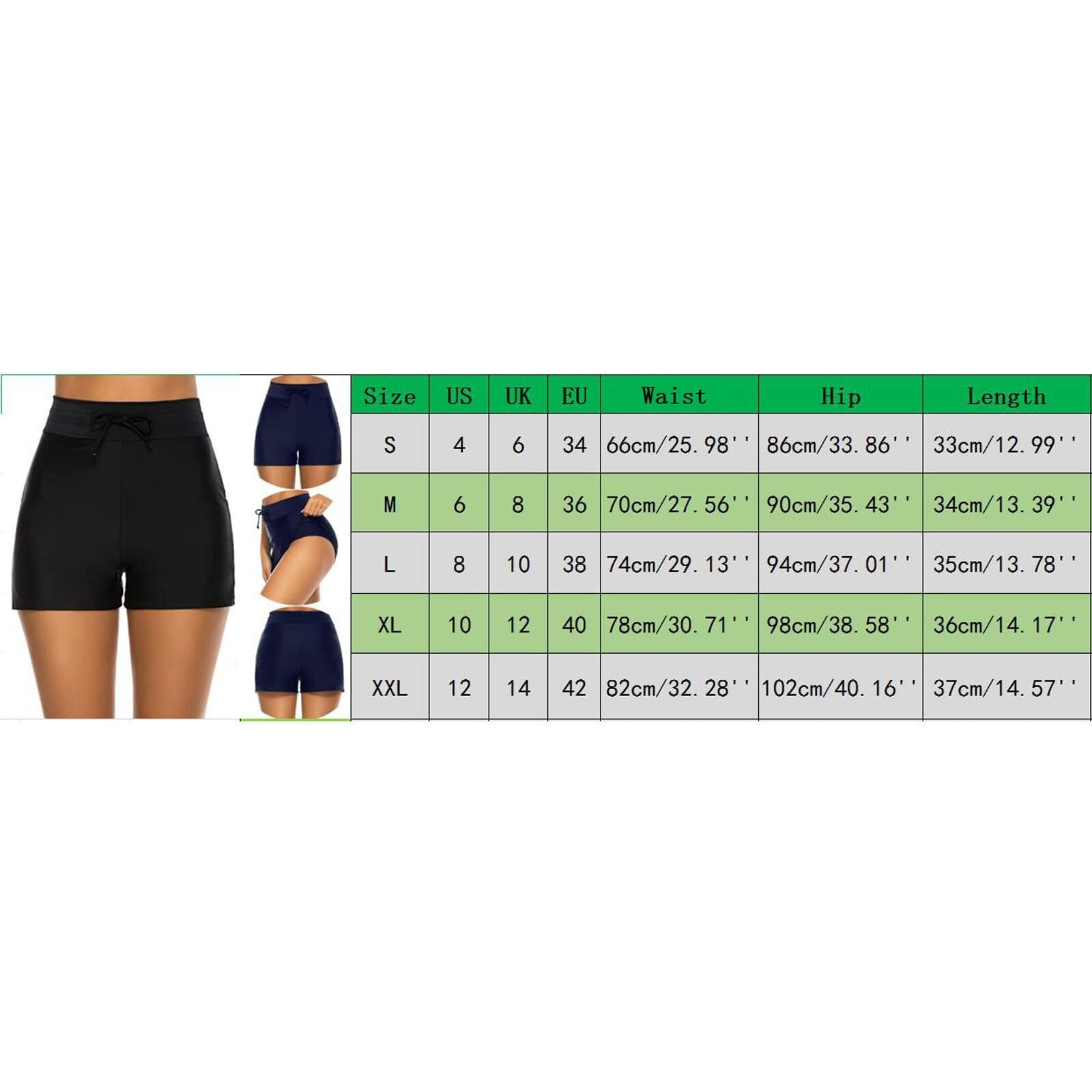 2 Pezzi Pantaloncini da Bagno Donna for Esterni Pantaloni a Vita Alta con Coulisse Spiaggia per Spiaggia e Piscina