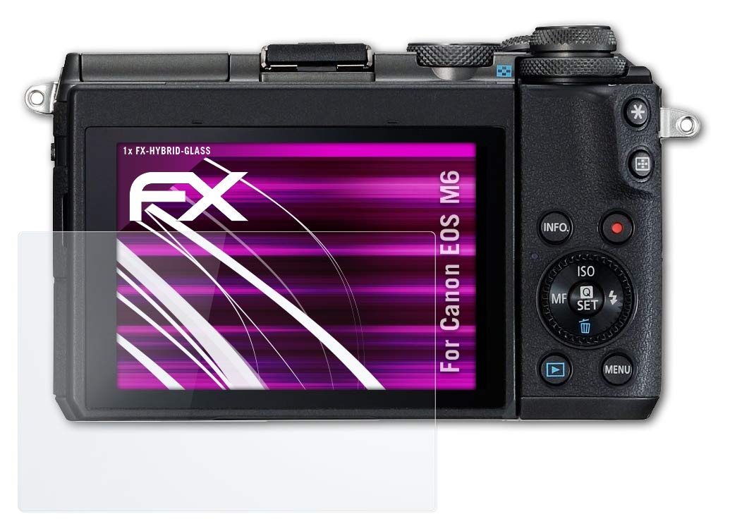 atFoliX Plastic Glass Protective Film compatible with Canon EOS M6 Glass Protector, 9H Hybrid-Glass FX Glass Screen Protector of plastic