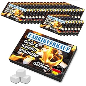 FLAMMBURO FABRIKVERKAUF (24 Stück) Weiße Anzündwürfel vom Deutschen Hersteller, Grillanzünder, Kaminanzünder…