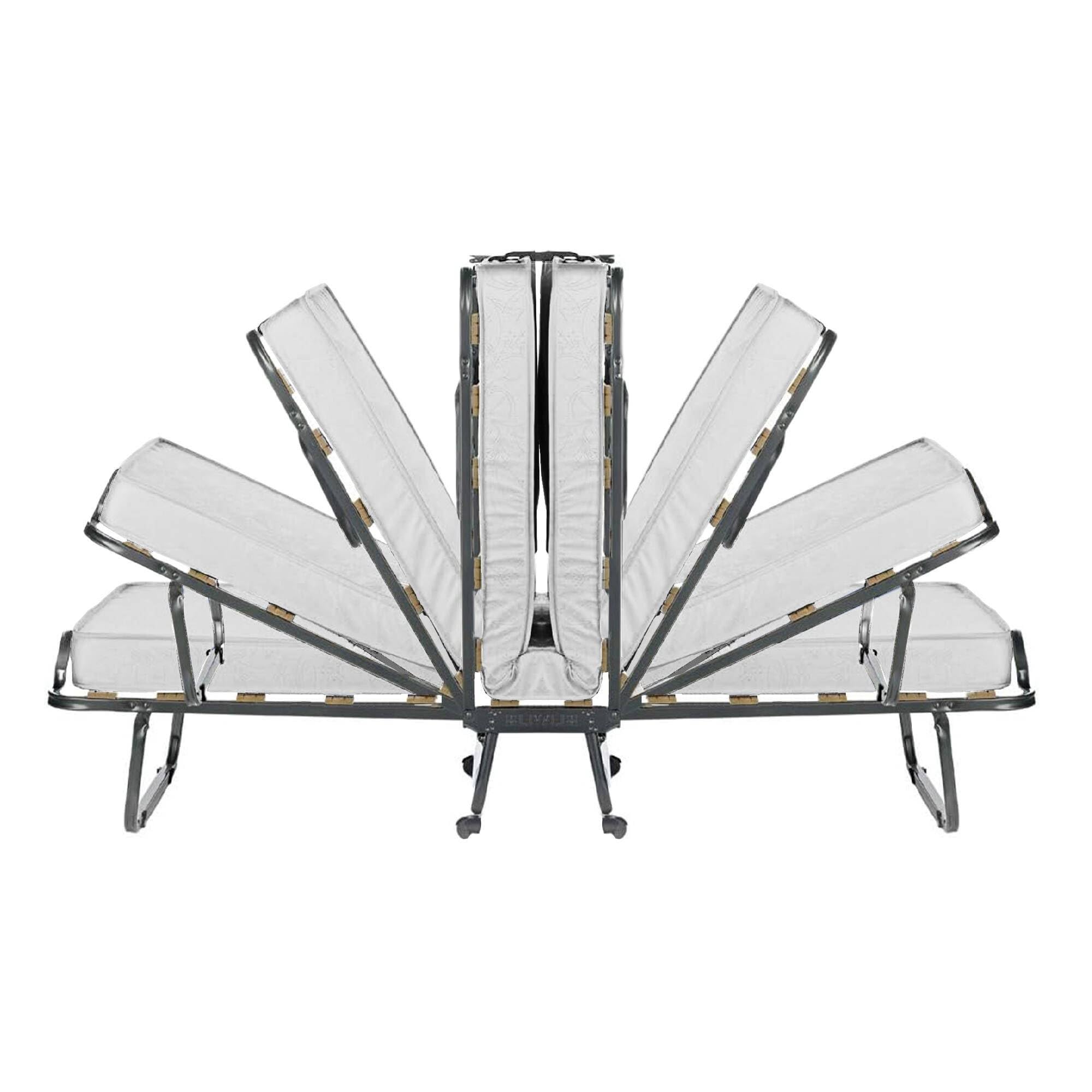 Talamo Italia - Lit Pliant Deva, Lit de Camp à 12 Lattes, Matelas Inclus, Lit bébé Peu encombrant, 100% Made in Italy, 80x190h37 cm