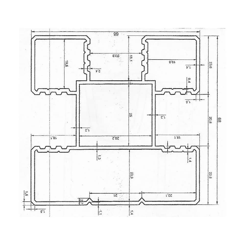 Universal WPC Pfosten (Alu) für Sichtschutz/Steckzaun, 68 x 68 mm, silber anthrazit (Länge: 1,95 m)