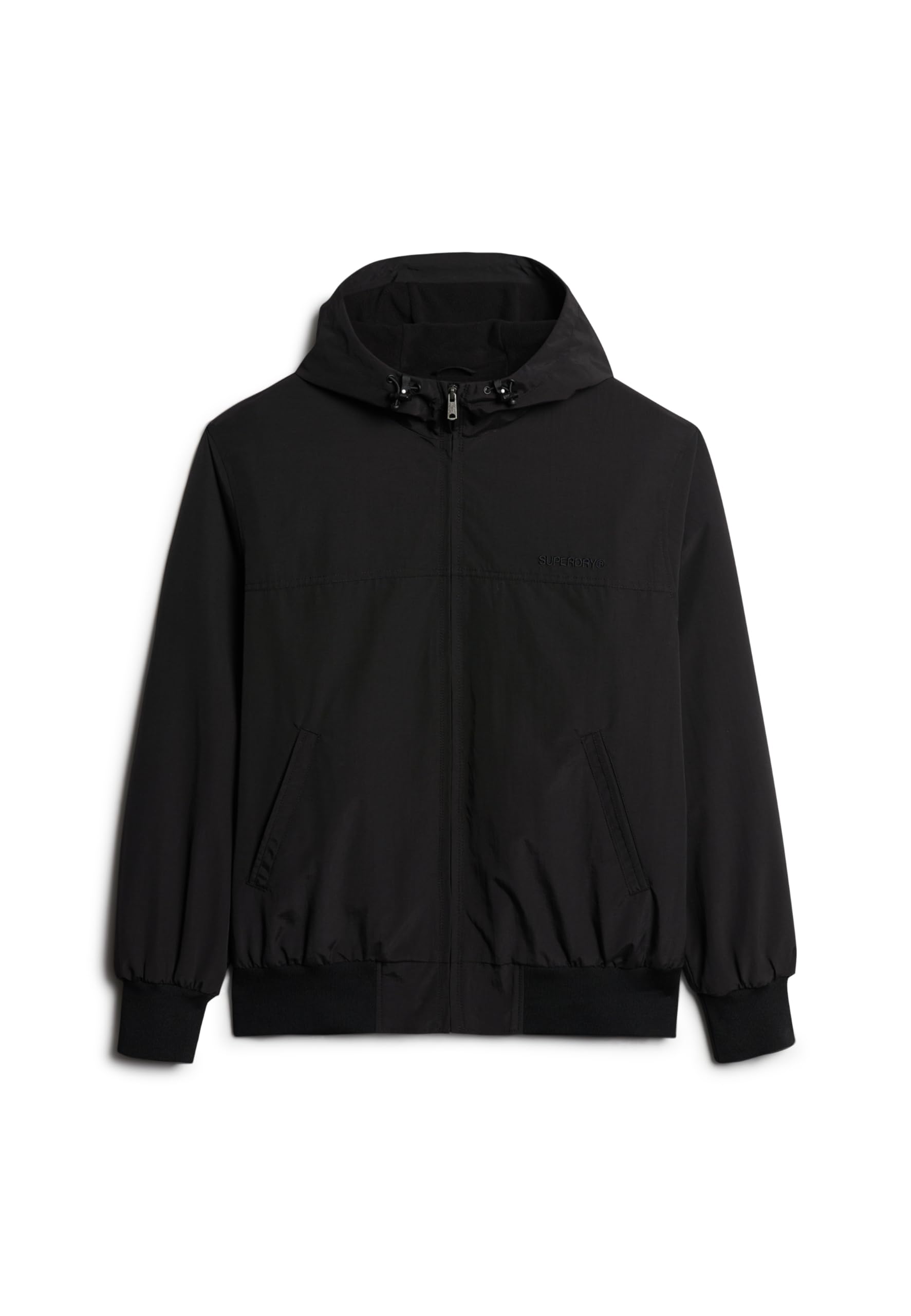 Superdry Unisex Jet Black Surplus Nylon Hooded Bomber Adult, L