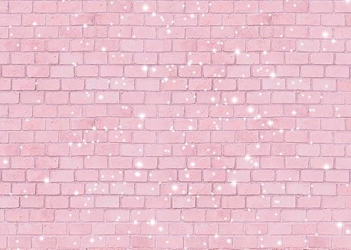 Miniatura 7 de Fondo de fotografía de pared de ladrillo rosa retro con purpurina de 5 x 3 pies para niña de fiesta de feliz cumpleaños, fondo de fotos, baby