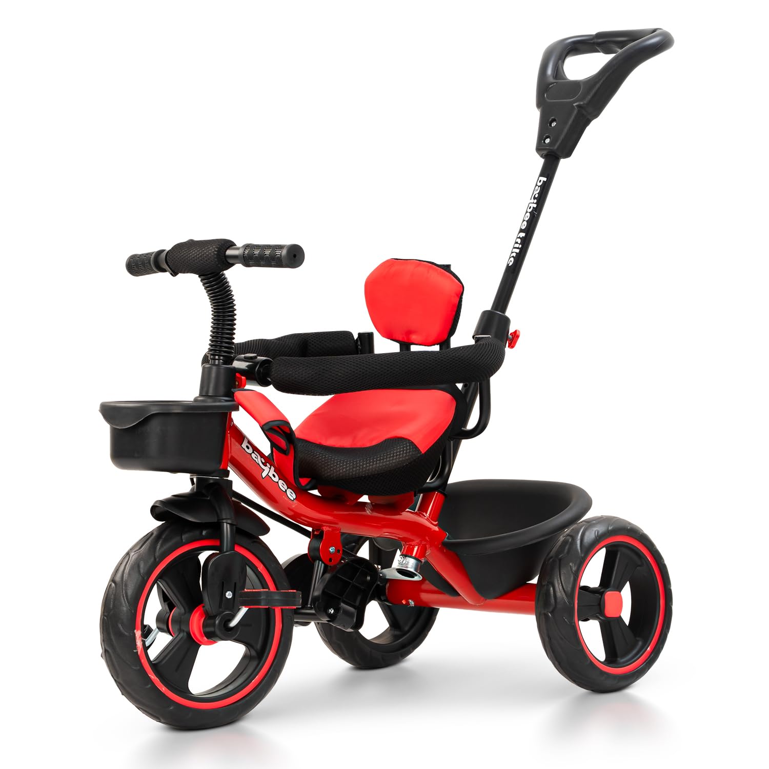 Baybee Tovino 2 in 1 Convertable Baby Tricycle for Kids | Smart Balanced Baby Trikes with Parental Handle, Cushion Seat, Guardrail & Dual Storage | Kids Cycle for 2-5 Years Boy Girl (Red)-image-31