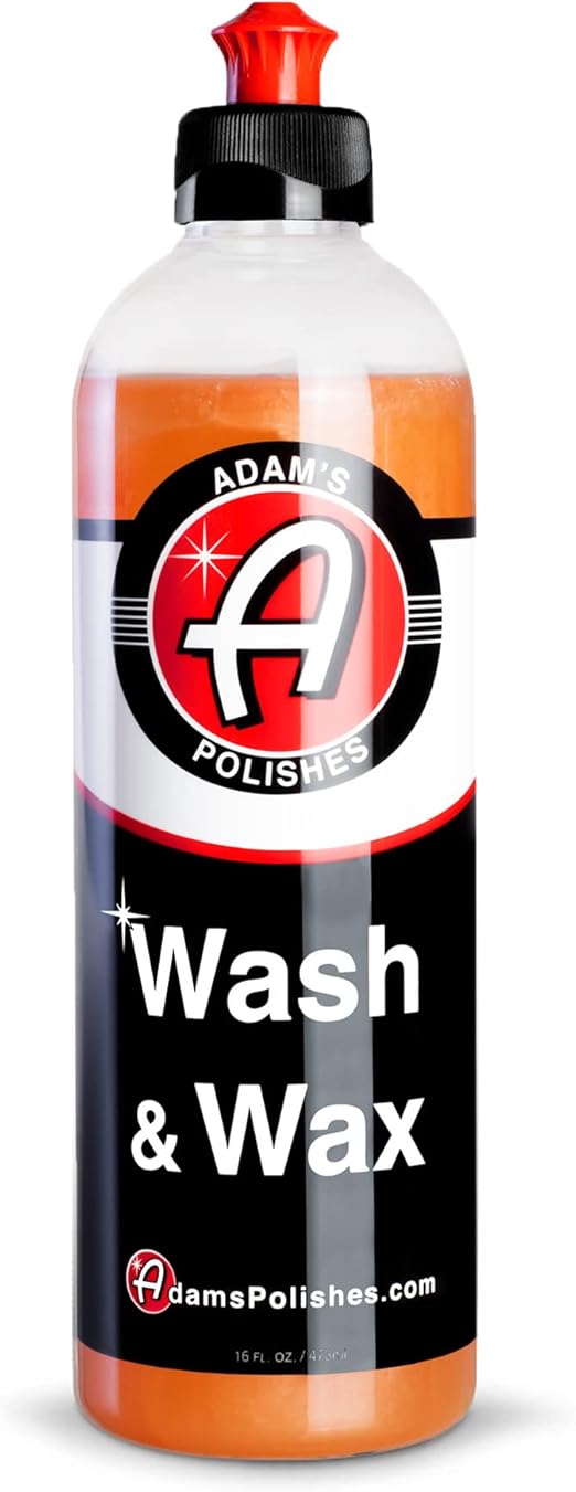 Adam's Polishes Wash & Wax - Car Wash Soap Infused with Pure Carnauba Car Wax Polymers | Car Cleaning Formula W/Paint Protection | Use in 5 Gallon Bucket Cannon Foam Gun & Car Detailing Brush Kit