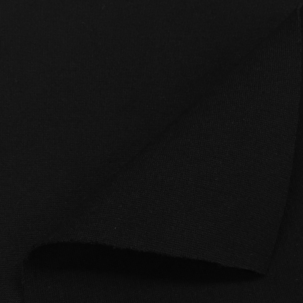 USA Made Premium Quality Ponte de Roma Knit Fabric (Wholesale Price by The Bolt) - Black - 50 Yards