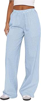 Amazon.com: Franterd Striped Pants for Women 2024 Summer