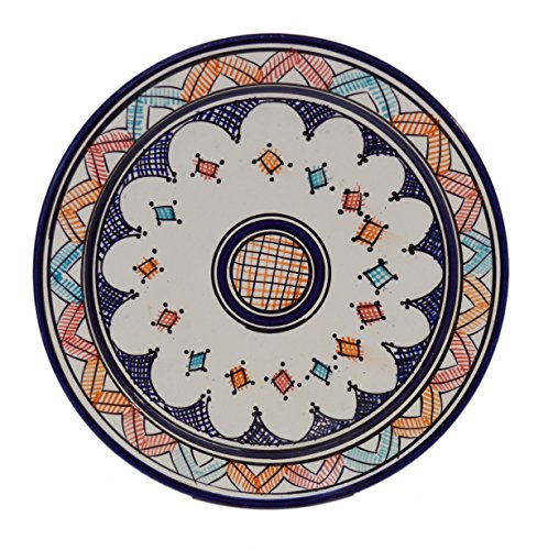 Ceramic Plates Moroccan Handmade Serving, Wall Hanging, Exquisite Colors Decorative Large 12 inches Diameter
