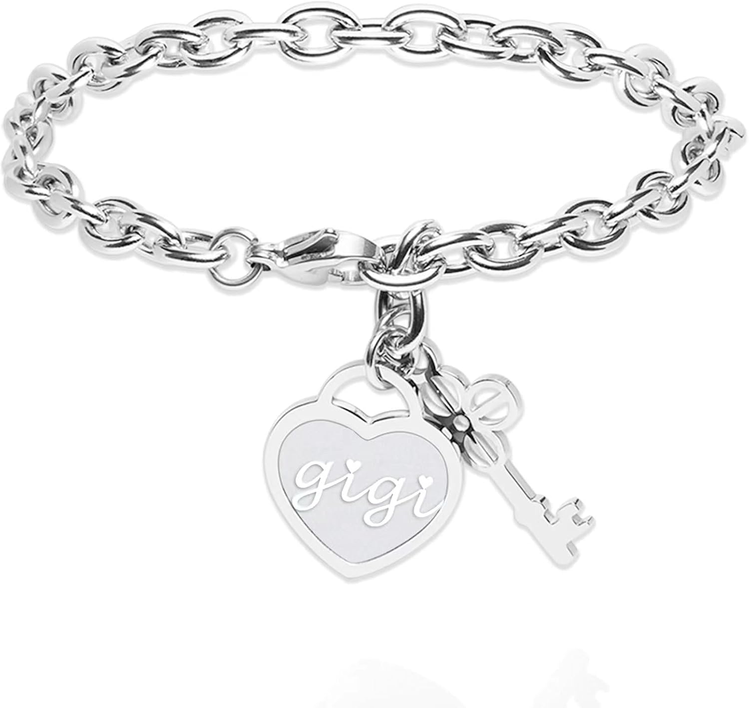 Personalized Heart Pendant Bracelets Gifts for Women Teen Girls Sister Mom Best Friend Adjustable Bangle for Birthday Christmas Mothers Day Gifts