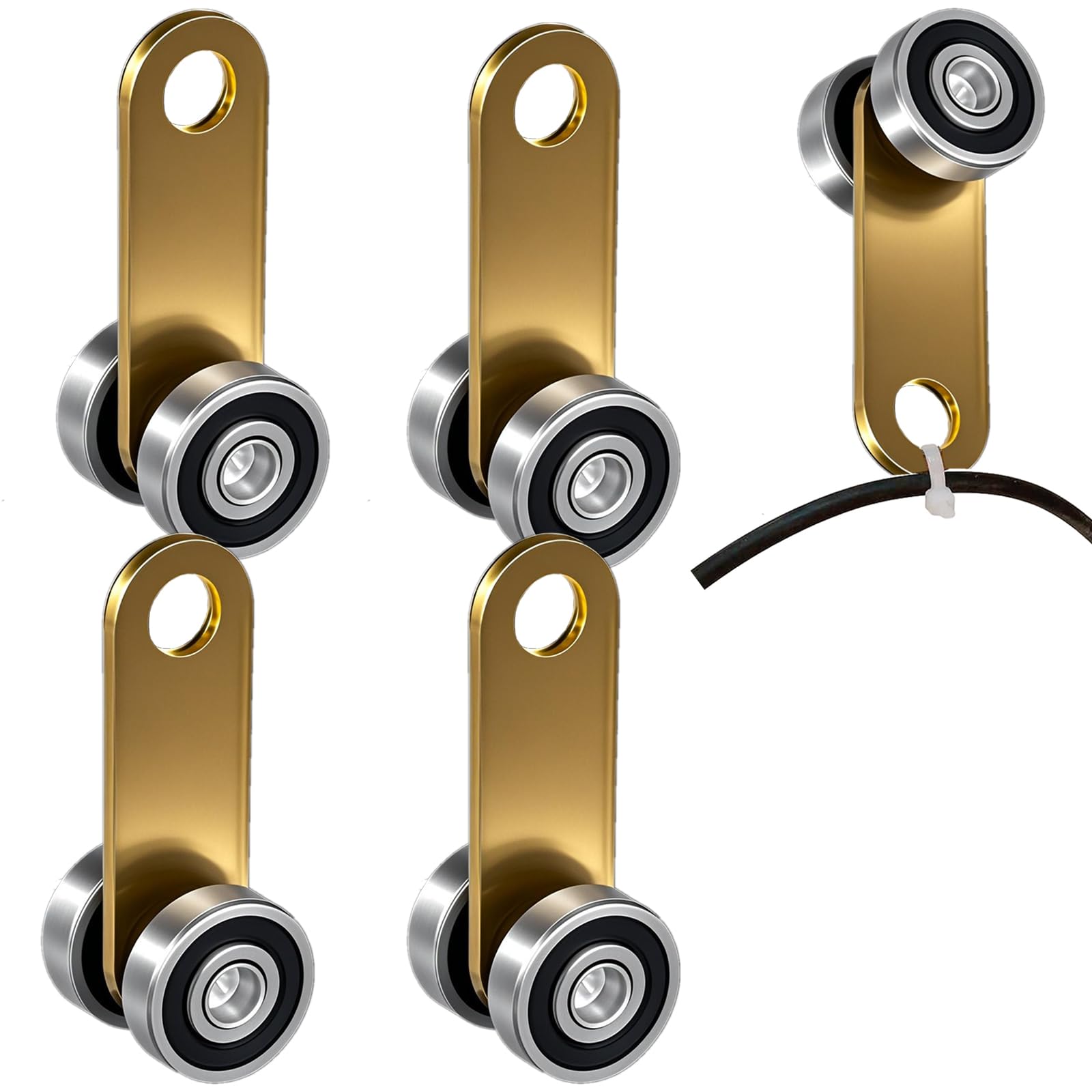 BiJun 2 Wheel Trolley Assembly Roller,Trolley Wheels Assembly for Use with 1-5/8" Wide and All1-5/8"or Taller Strut Channel 4pc