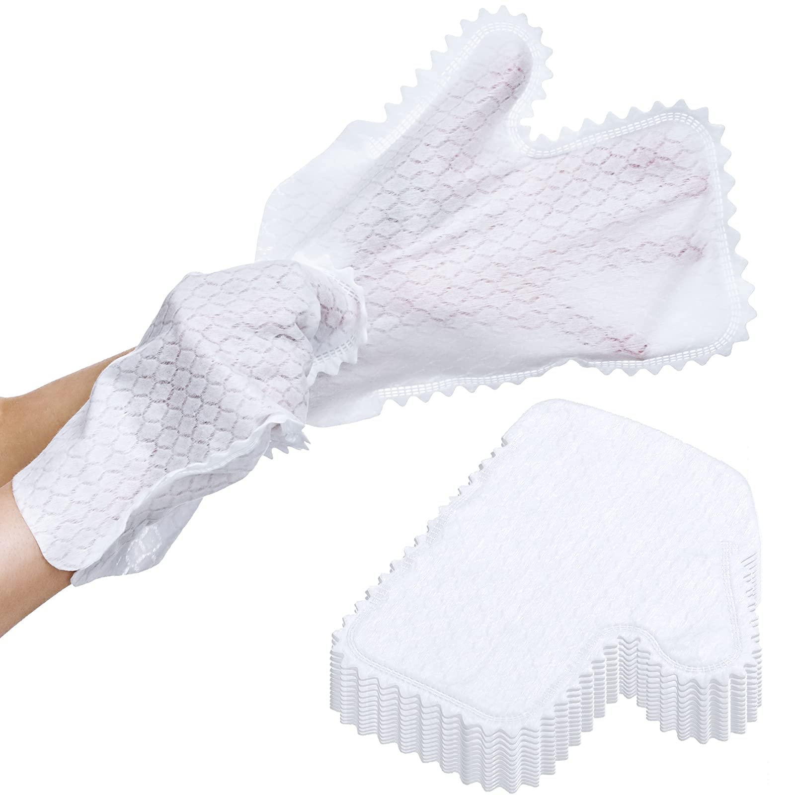 MAKINGTEC Microfiber Dusting Cloths Gloves, Dust Wipes, Feather Dusters, Grabs and Locks in Dust, Pet Hair Cleaning Possible Dual-Sided Disposable Dusting Gloves (40 Pieces)
