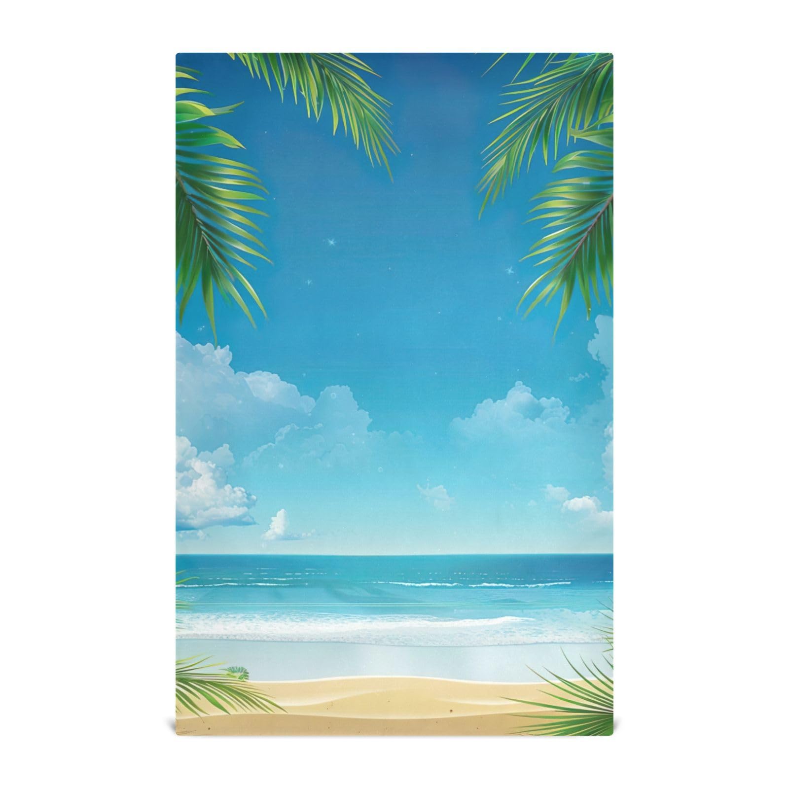 Blue Sky and Ocean Dish Towels Reusable Kitchen Towels Dish Cloth for Household Cleaning (18