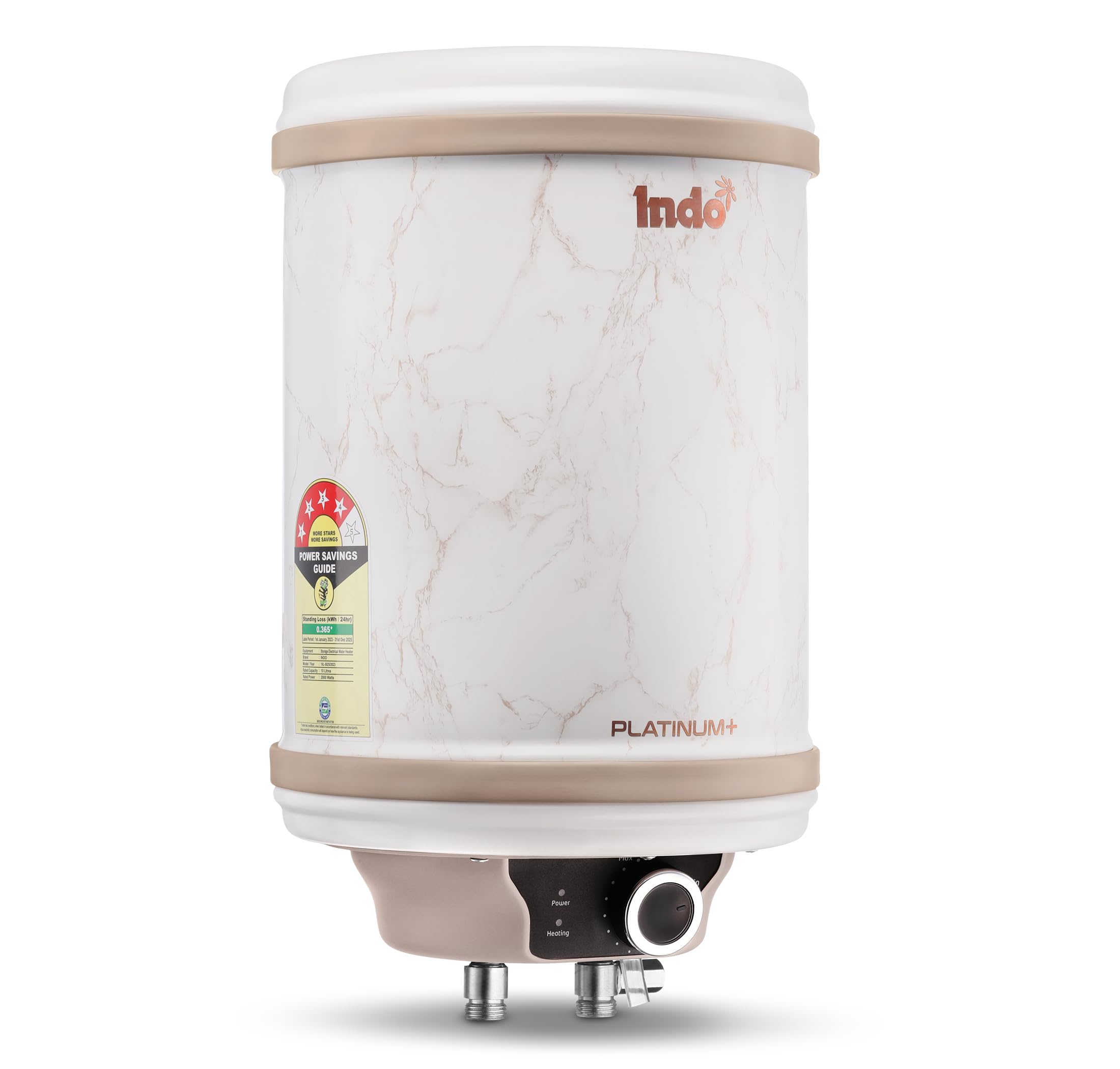 Indo 10 Litre Storage Water Heater (Geyser) PLATINUM PLUS-10 with Marble finish| 2000 Watts | 2 Years Product Warranty and Tank (WHITE, 10 LTR) (B0DHZ9QCHH) Amazon Price History, Amazon Price Tracker