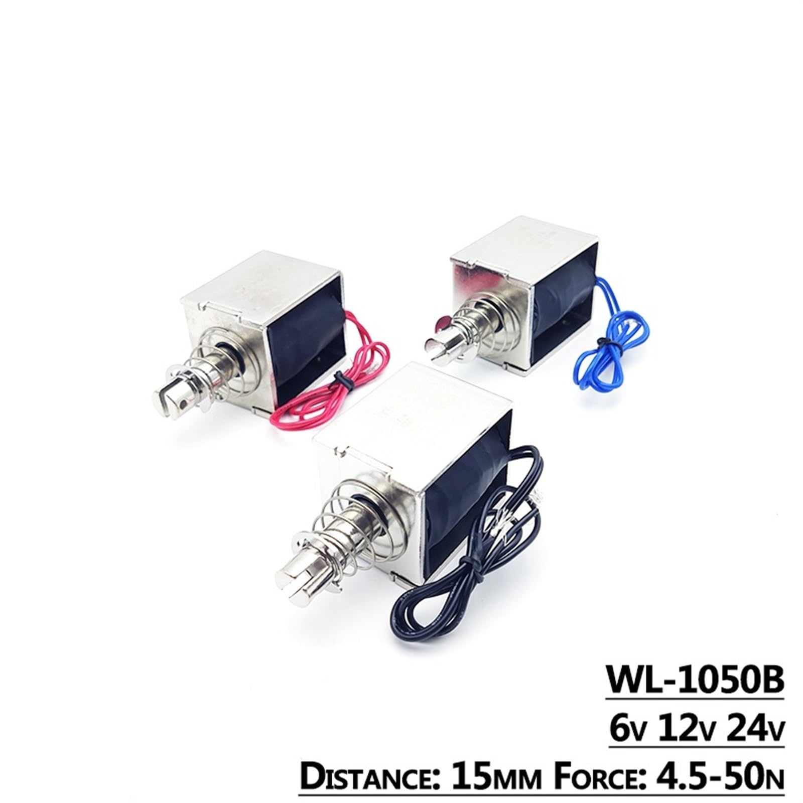 Elettromagnete solenoide tipo push-pull WL-1050B 6 V 12 24 forza di spinta 4,5-50 N 15 mm telaio aperto magnete elettrico lineare 1 pezzo(24V)