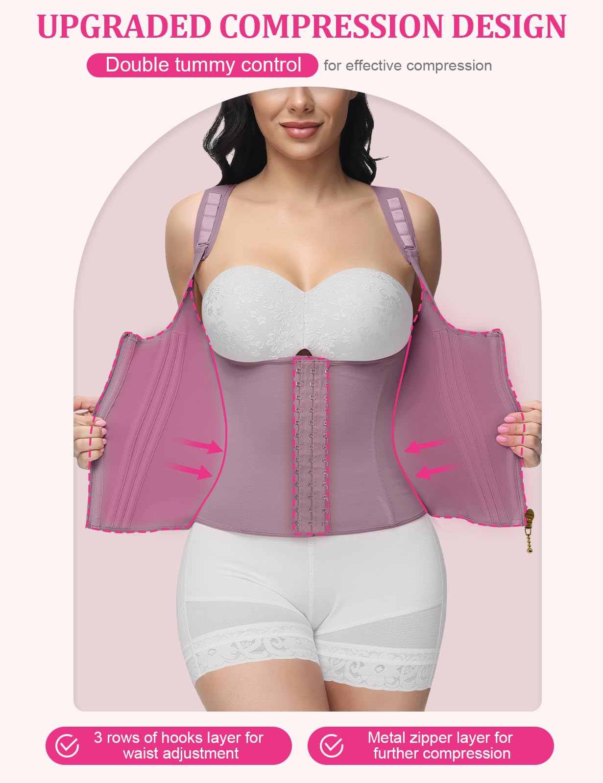 SHAPSHE Waist Trainer for Women, Tummy Control Sports Girdle, Workout Body Shaper with Adjustable Shoulder Strap