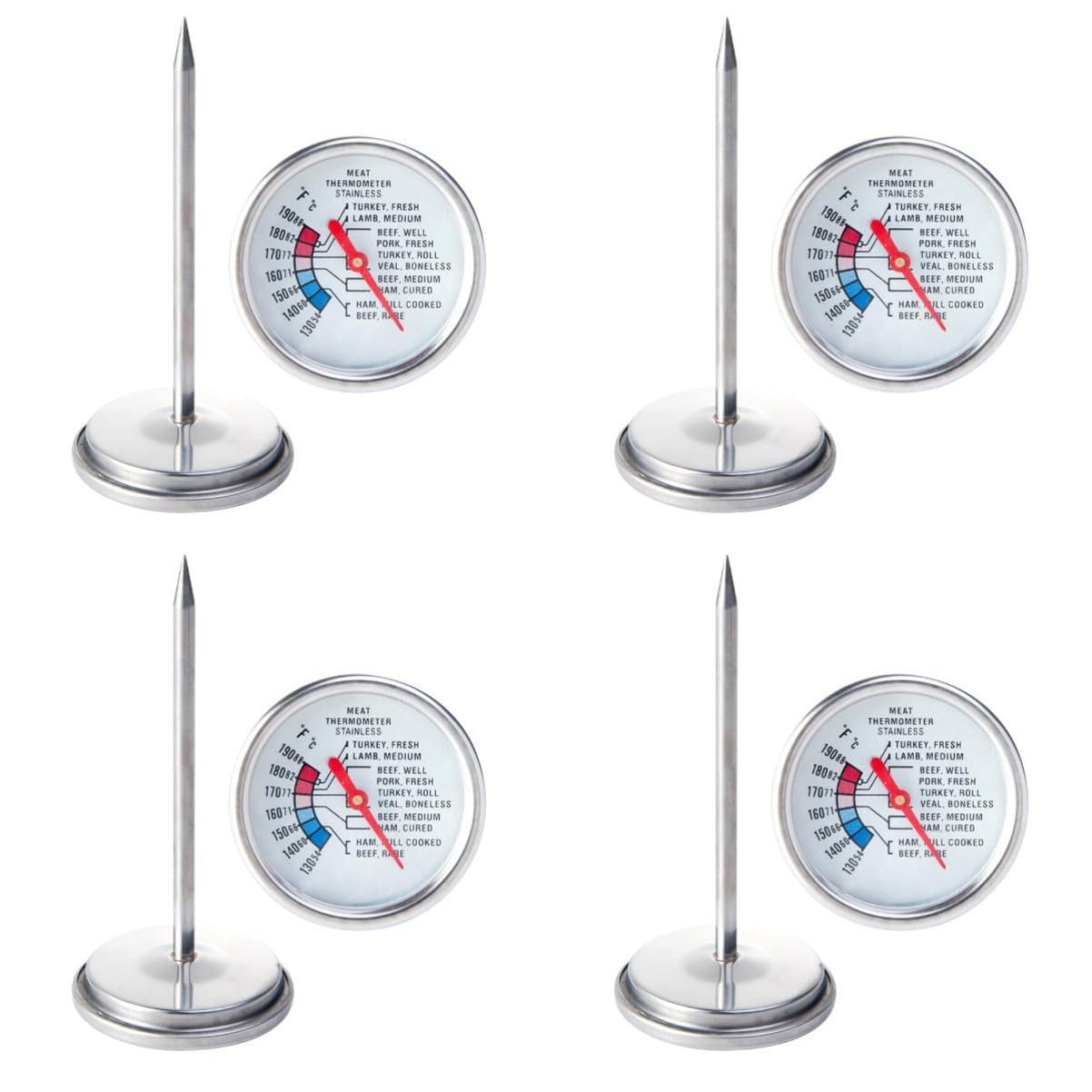 HEMOTON 4pezzi Termometro Per Carne Professionale Rimovibile Misurazione Veloce e Precisa Della Temperatura Per Pollame e Barbecue Sostanze Tossiche Per Cucina e Grigliate