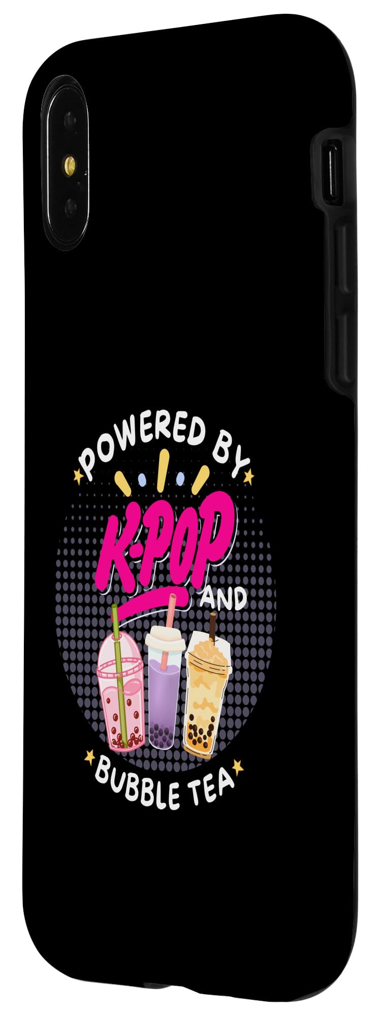 iPhone X/XS Powered by Korean Pop and Bubble Tea Funny Music Club Case - Image 2