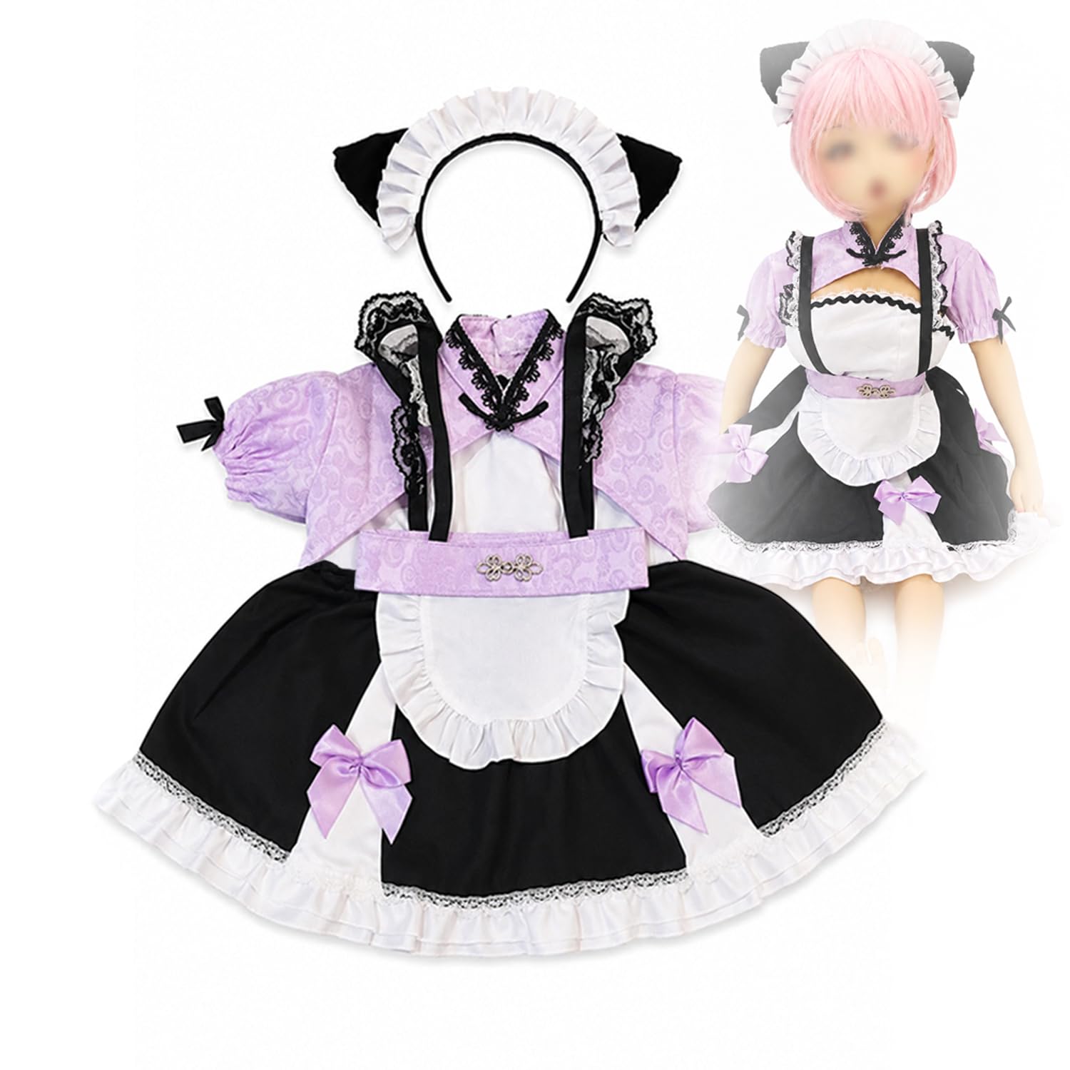 xinXbabe Doll Clothing for 32~40 inch Doll Maid Doll Clothes Set with Cat Ears for 80–100 cm Dolls Cosplay Doll Clothe Outfits — image 1