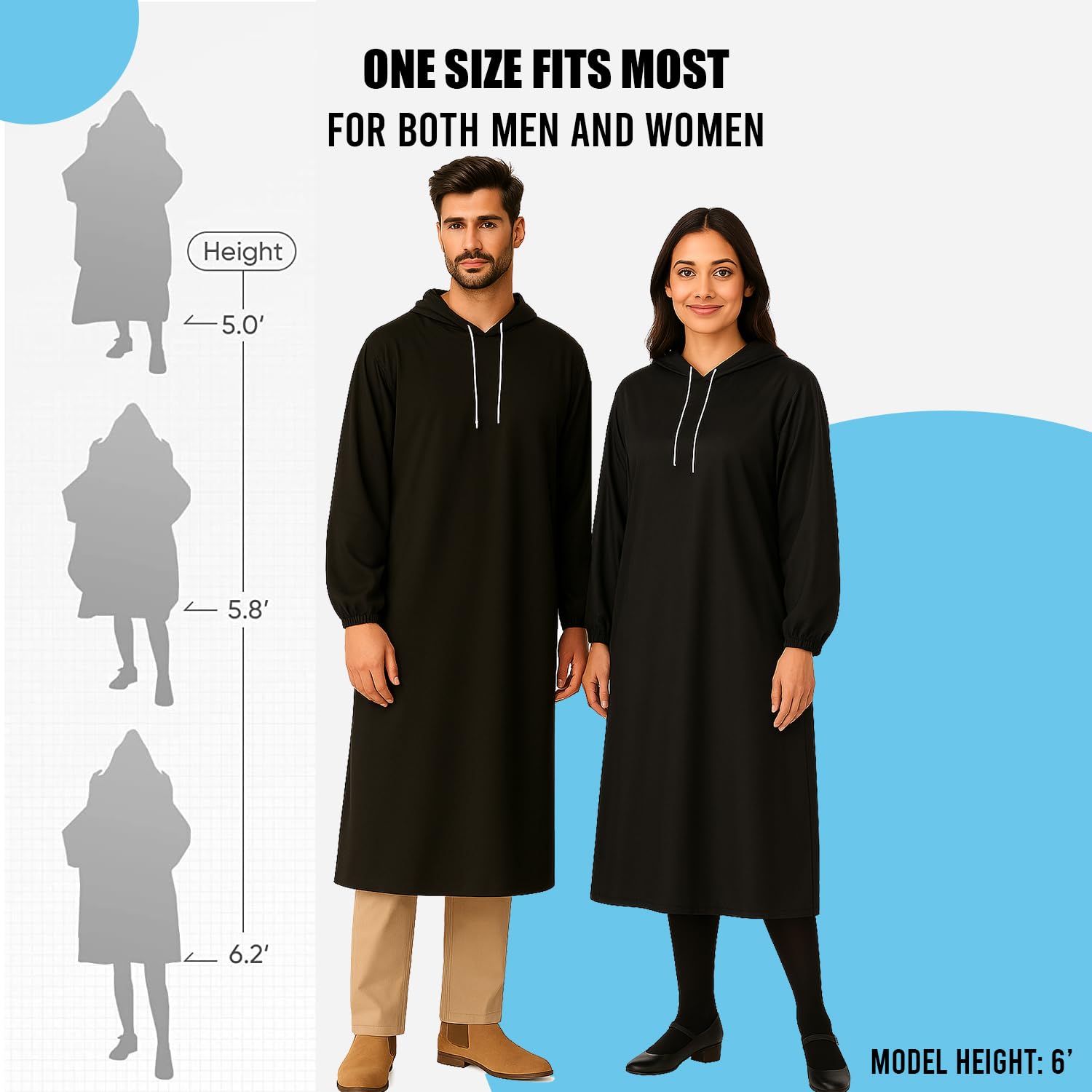 Allextreme EVA Raincoat 110 GSM with Adjustable Hood Full Sleeves