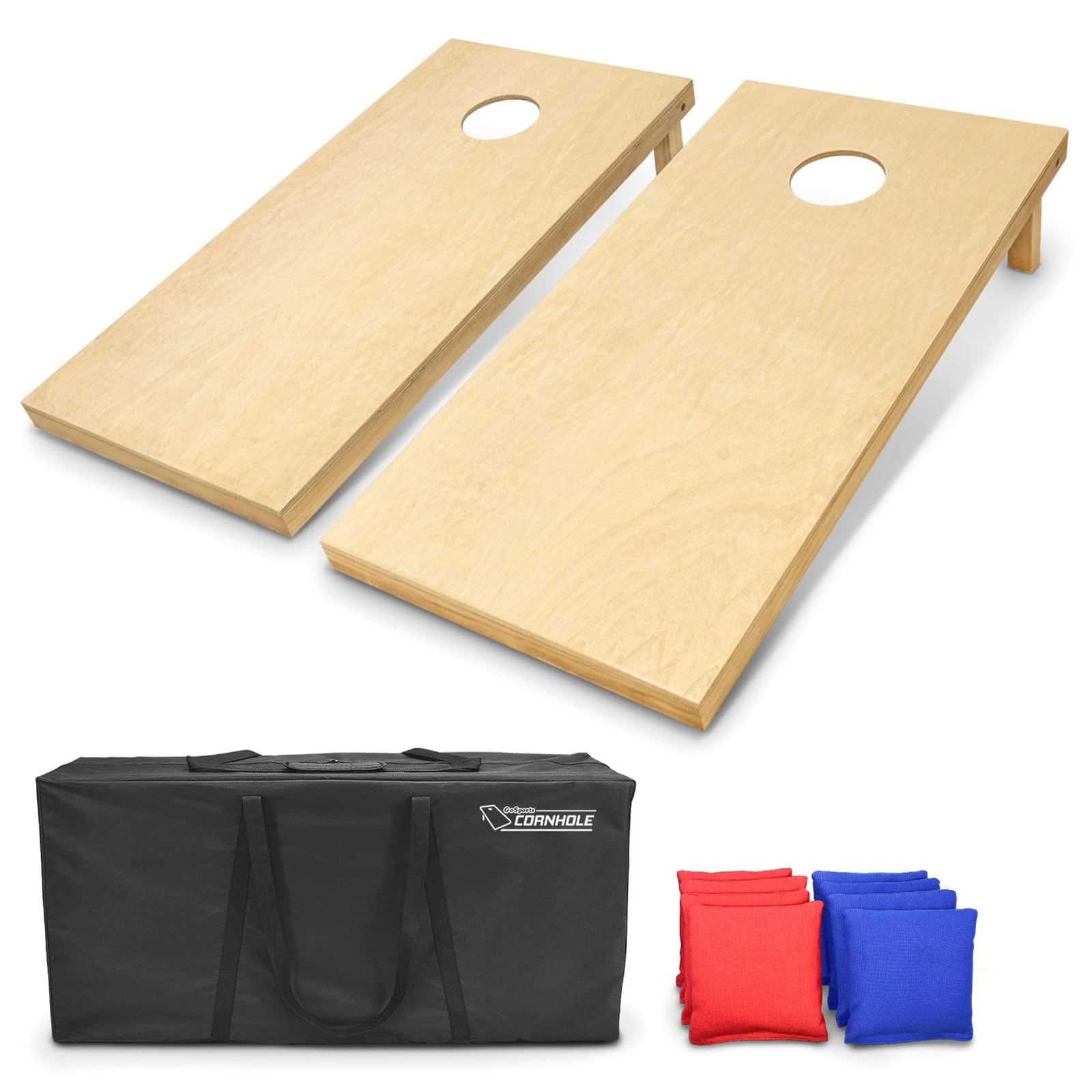 GoSportsSolid Wood Premium Cornhole Sets - Choose 4 x 2 ft or 3 x 2 ft - Game Boards Include Set of 8 Cornhole Toss Bags