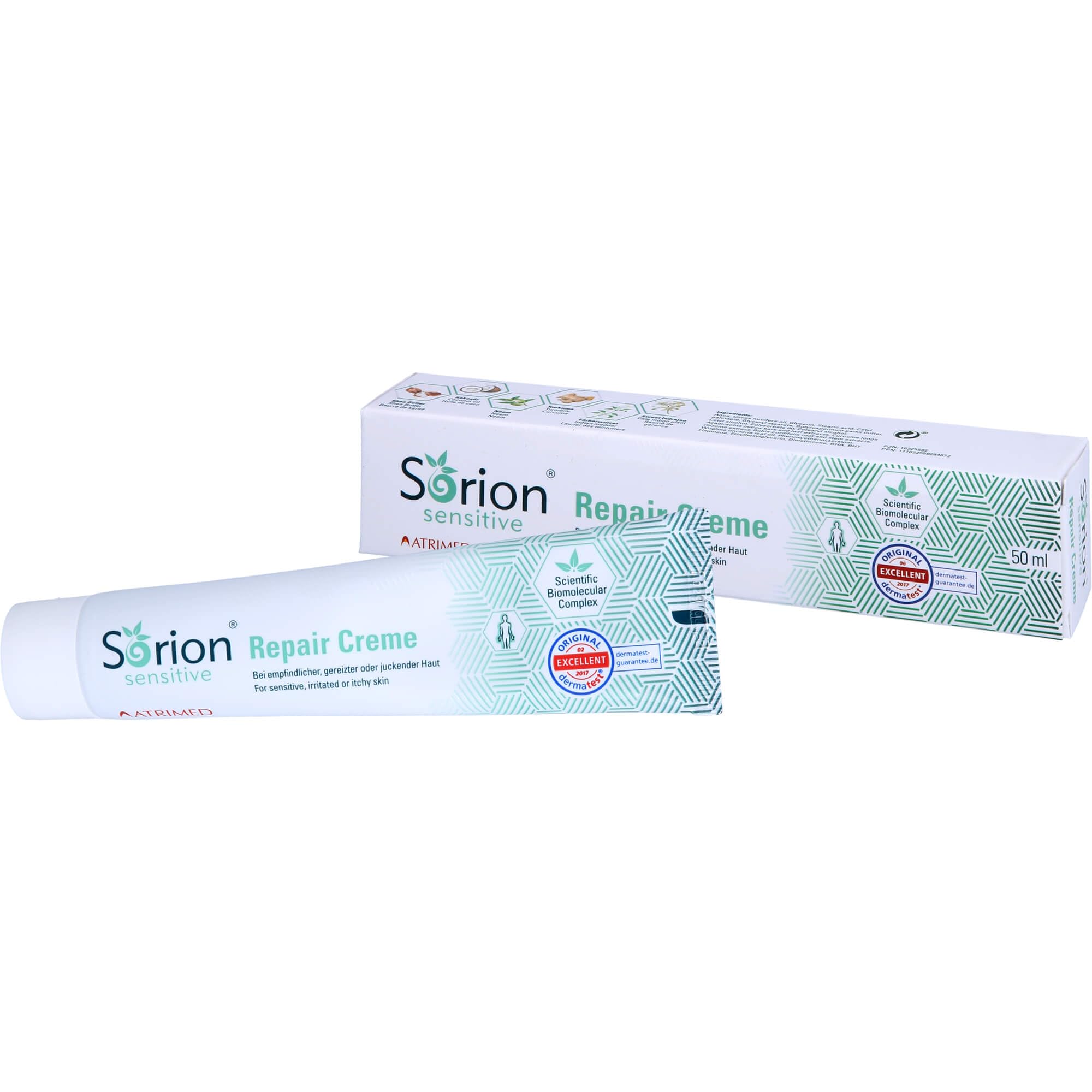 Sorion Repair Creme Sensitive – Spezialpflege bei Hautirritationen, Rötungen und Juckreiz zur nachhaltigen Aufbaupflege (50 ml)