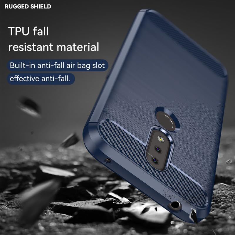 Image of Hybrid Carbon Fiber Back Case for Nokia 4.2 (Blue)