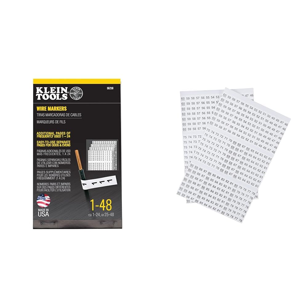 Amazon.com: Klein Tools 56250 Wire Marker Book, 1-48
