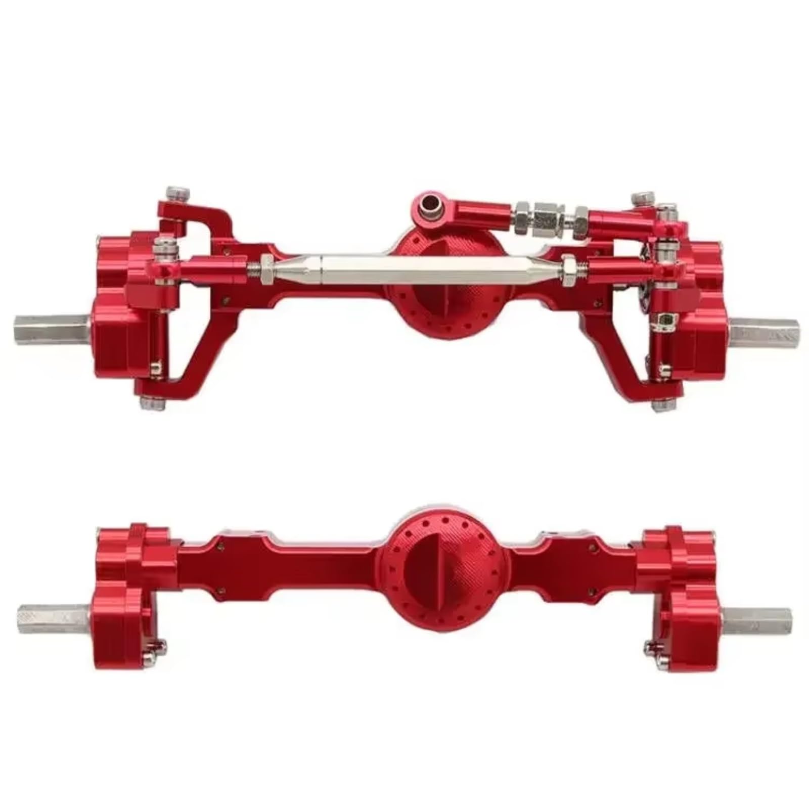 Compatible con MN para Mn99S MND90 MND91 para MN78 para MN168 1/12 Juego De Ejes Portal Delantero Y Trasero Metal CNC para Actualización Coche RC Piezas