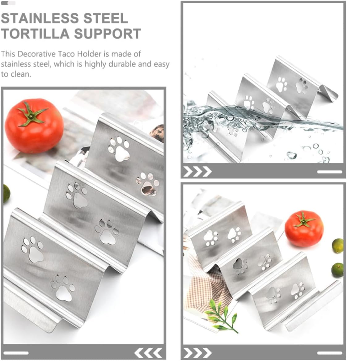 Stainless Steel Taco Holder Rack for Gyros Wraps and Tacos