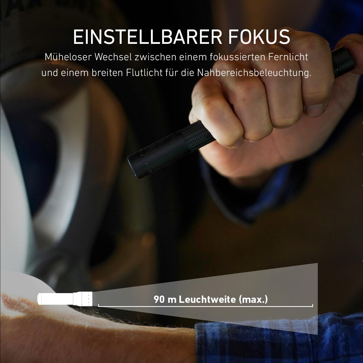 Ledlenser P4R Core| 2020 | LED Stiftleuchte | Taschenlampe |200 Lumen| aufladbar mit Lithium Akku | fokussierbar | drei Helligkeitsstufen | 95m Leuchtweite | bis zu 5 Std. Laufzeit | USB Ladekabel