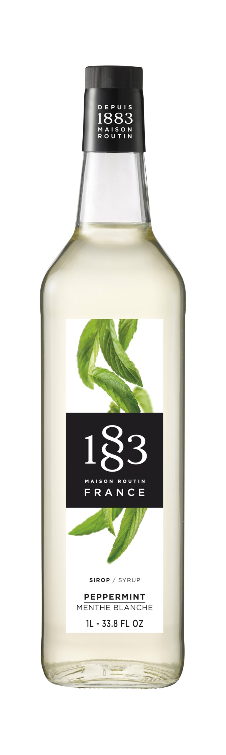 1883 Maison Routin Peppermint Syrup for Cocktails, Mocktails, Coffee, Tea & Hot Chocolate – Barista Syrup, Premium Mixer – Vegan-Friendly, Allergen-Free, No Artificial Colours – 1L Glass Bottle