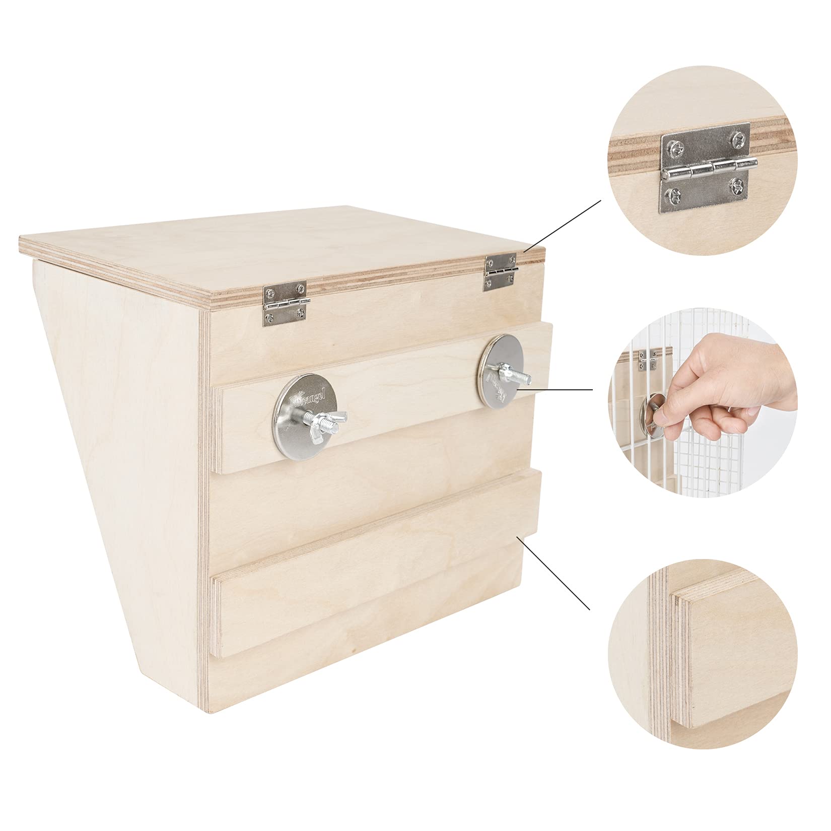 Niteangel Pet Wooden Hay Manger with Seat, Large Size, 9-7/8'' x 6-3/4'' x 8'' (Plywood) - image 7