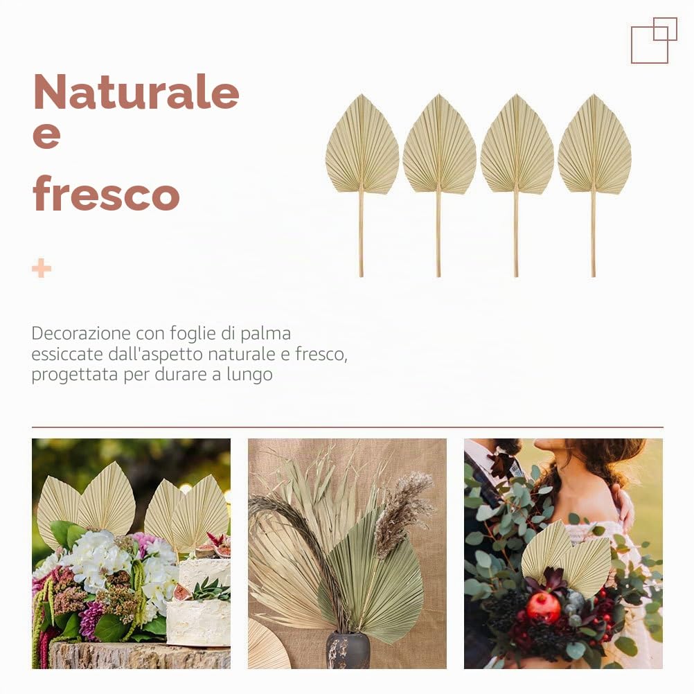 Abaodam 4 Pezzi Decorazione Con Foglie Di Palma Secche 17.72In Accessori Per Matrimoni Feste a Tema Hawaii Decorazioni Casa Rustiche
