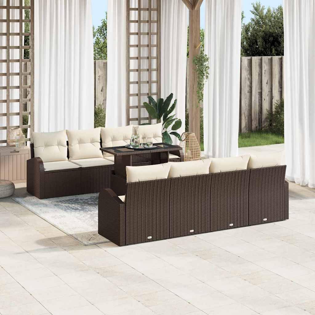 Modułowy Polirattan Zestaw Ogrodowy Konfigurowalny Brązowy 100x55x73 cm