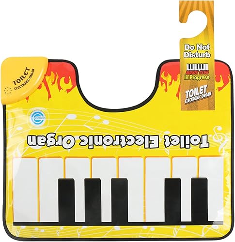 Miniatura 1 de Eishi Alfombra de inodoro para ir al baño con sonido de piano divertido tocando los dedos, teclado musical, tapete de baño en forma de U, decoración